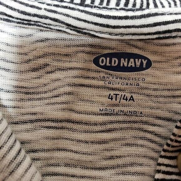 Old Navy 4T Sleeveless Button-Front Striped Shirt Dress For Girls Cotton Blend - Picture 5 of 5